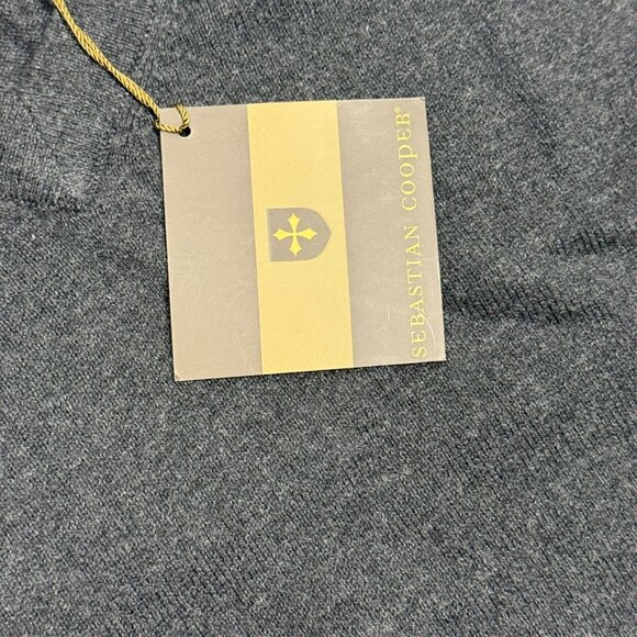 NWT Sebastian Cooper Cotton Cashmere Knit Sweater V-Neck Grey Lightweight XL - Picture 4 of 7